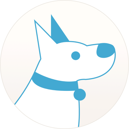 Blue and white dog illustration avatar