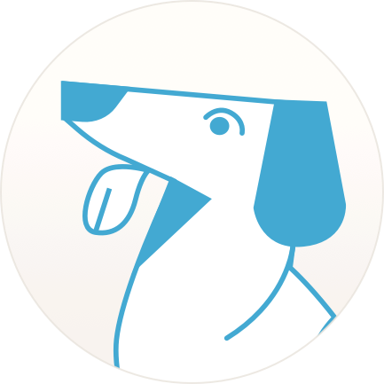 Blue and white dog with tongue out illustration avatar